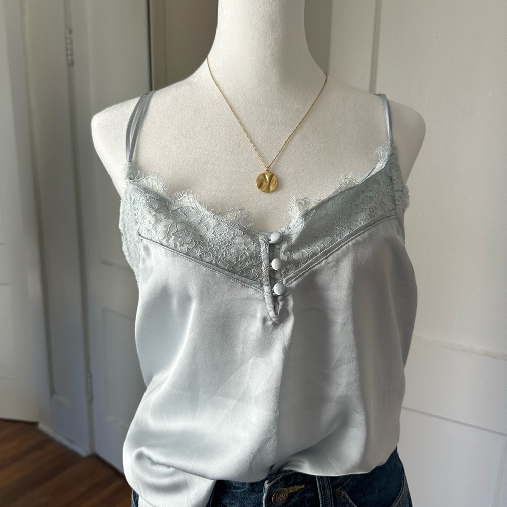 A&F medium Lacey camisole silky texture